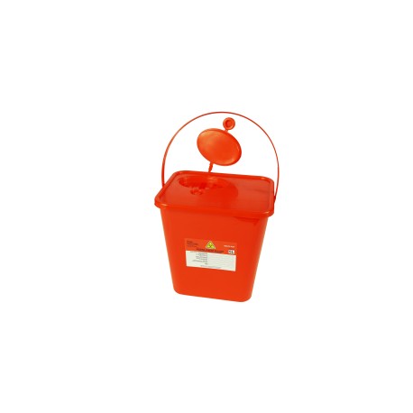 Pojemnik na odpady med., czerwony wiaderko kwadratowe, 5L, 1szt.