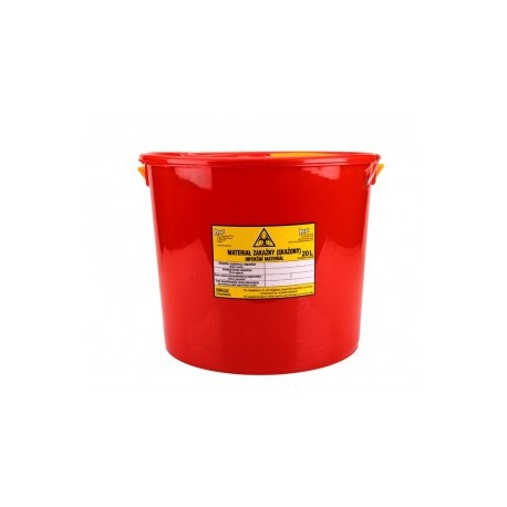 Pojemnik na odpady medyczne KDM 20L - Czerwony, 1szt.