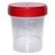 Pojemnik na mocz PP z czerwoną nakrętką 120ml niejałowy, 500szt./op. Ref: 331160R