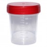 Pojemnik na mocz PP z czerwoną nakrętką 120ml niejałowy, 500szt./op. Ref: 331160R