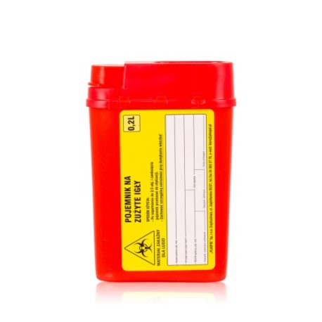 Pojemnik na odpady medyczne Neuplast 0,2L - Czerwony, 1szt.