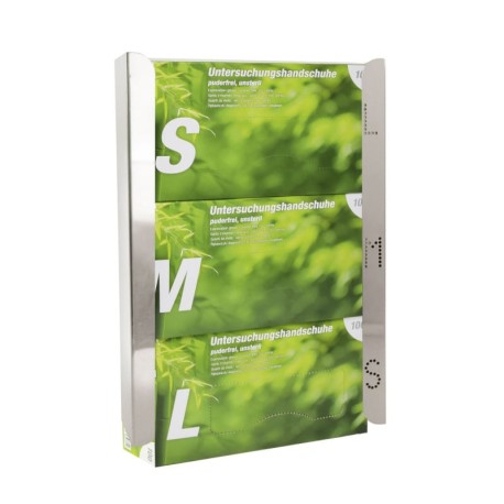 Podajnik, dozownik na rękawice medyczne, ze stali szlachetnej, na 3 pudełka, Teqler, 1szt.