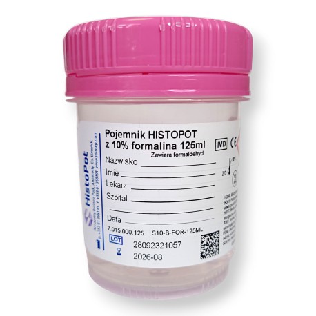 Pojemnik HISTOPOT 125ml z 10% formaliną, 1szt