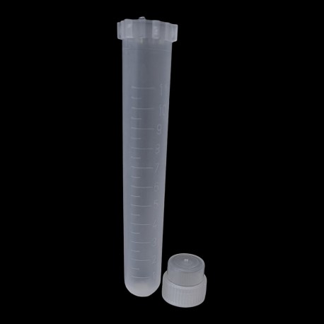 Probówka PP 11ml 16x96mm okrągłodenna z kołnierzem, z podziałką z korkiem 100szt/op