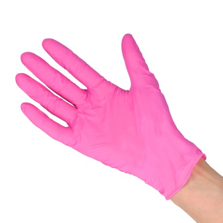 Rękawice nitrylowe bezpudrowe EasyCare różowe (Rozm. XS), 100szt./op.