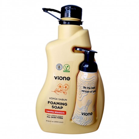 Mydło do rąk w piance Vione 2L + dozownik, zapach waniliowy