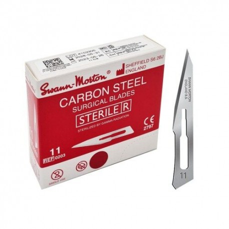 Ostrze chirurgiczne do skalpela Swann Morton nr 11, stal węglowa, 100szt./op. Ref: 0203