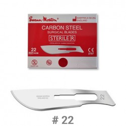 Ostrze chirurgiczne do skalpela Swann Morton nr 22, stal węglowa, 100szt./op. Ref: 0208