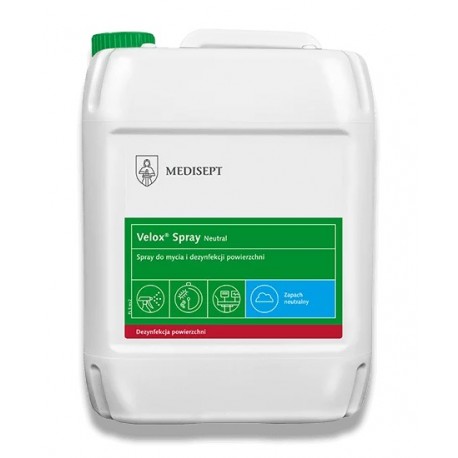VELOX SPRAY 5L neutral, alkoholowy płyn do mycia i dezynfekcji powierzchni