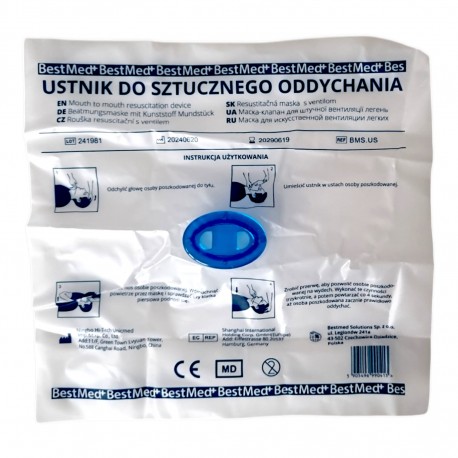 Maseczka, ustnik do sztucznego oddychania Bestmed, 1szt.