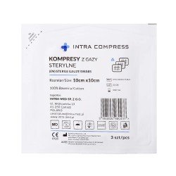 Kompres gazowy jałowy 17N, 8W, 7,5x,7,5cm, Intra Compress blister a`3szt/op