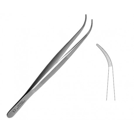 Pinceta, pęseta do szwu Semken (odgięta) 12,5cm