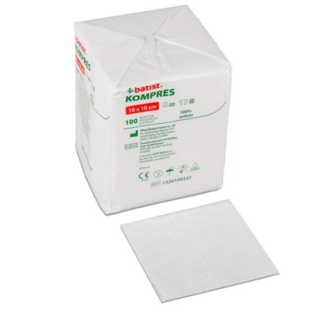 Kompres gazowy Batist (10x10cm) 8W - 13N, niejałowy, 100szt./op.