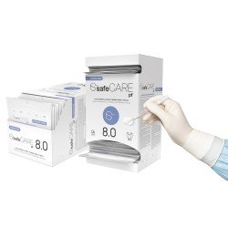 Rękawice chirurgiczne lateksowe SafeCare PF (rozm.8.0) - bezpudrowe, jałowe, 1 para