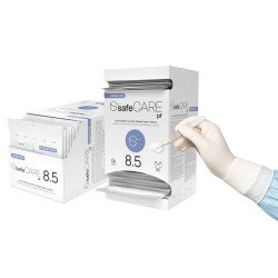 Rękawice chirurgiczne lateksowe SafeCare PF (rozm.8.5) - bezpudrowe, jałowe, 1 para