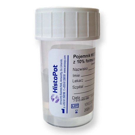 Pojemnik HISTOPOT 60ml z 10% formaliną, 81szt./op. Ref: 7.015.000.060