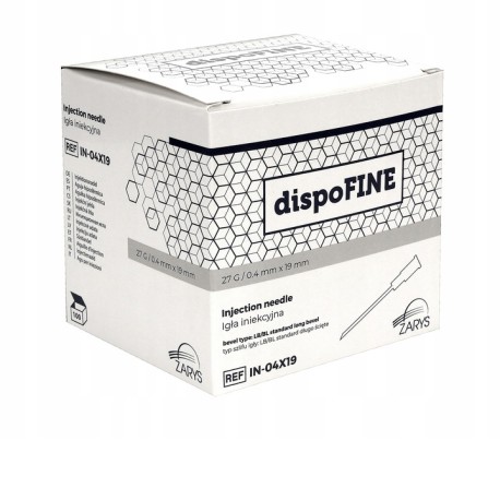 Igła iniekcyjna DispoFine 27G (0,4x19mm), 100szt./op.