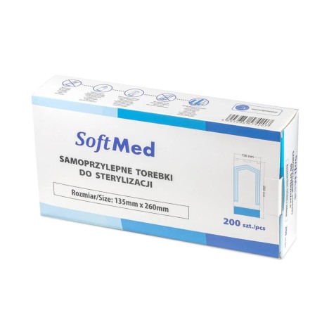 Torebki foliowo-papierowe Softmed (135x260mm) do sterylizacji, 200szt./op.