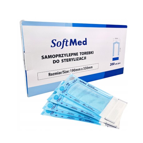 Torebki foliowo-papierowe Softmed (190x330mm) do sterylizacji, 200szt./op.