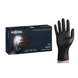 Rękawice nitrylowe PF GRIPZZLY Czarne (Rozm. L), wzmocnione z diamentową teksturą, 50szt./op.
