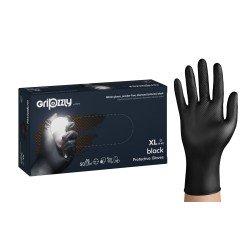 Rękawice nitrylowe PF GRIPZZLY Czarne (Rozm. XL), wzmocnione z diamentową teksturą, 50szt./op.