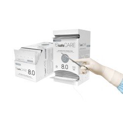 Rękawice chirurgiczne lateksowe SafeCare (rozm.8.0) - pudrowane, jałowe, 1 para