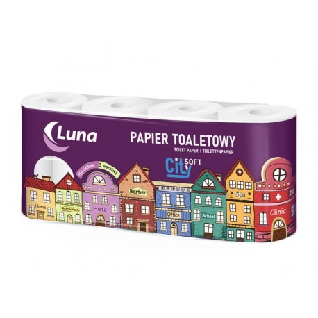 Papier toaletowy Luna City Soft, 3W, 8rol./op.