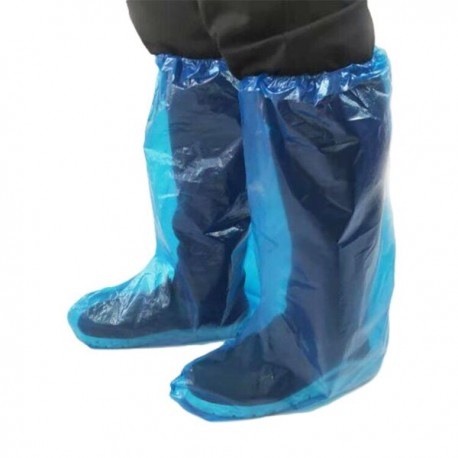 Osłony foliowe na buty wysokie z gumką, niebieskie (5par)/op. Ref: 419020