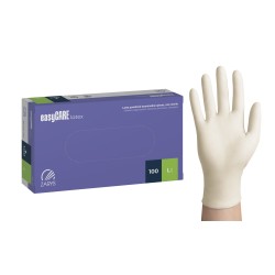 Rękawice lateksowe, pudrowane EasyCare Latex (Rozm. L), białe, 100szt./op.