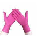 Rękawice nitrylowe bezpudrowe Ampri Grenadine (Rozm. M), różowe, 100szt./op.