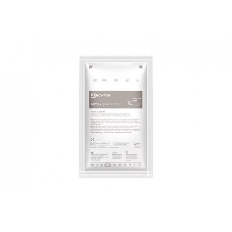 Rękawice chirurgiczne lateksowe bezpudrowe jałowe SANTEX 1saszetka