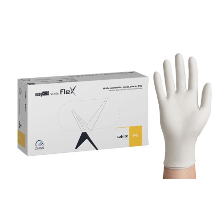 Rękawice nitrylowe, bezpudrowe easyCare Białe rozm. M, 100szt./op.