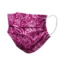 Maseczka chirurgiczna 3W Ampri Med-Comfort z gumką typ IIR, z włókniny, różowa w kwiatki, 50szt./op.