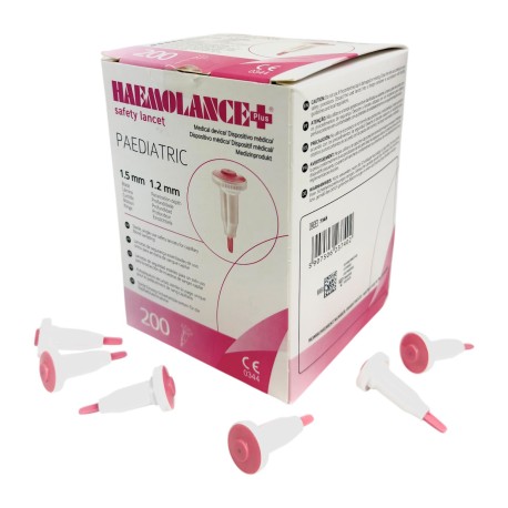 Nakłuwacz/Lanceta Haemolance Plus Pediatric 1,5mm (różowy), 200szt./op.