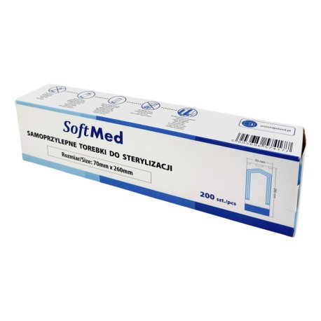 Torebki foliowo-papierowe Softmed (70x260mm) do sterylizacji, 200szt./op.