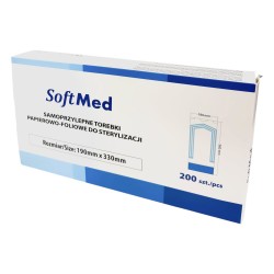 Torebki foliowo-papierowe Softmed (190x330mm) do sterylizacji, 200szt./op.