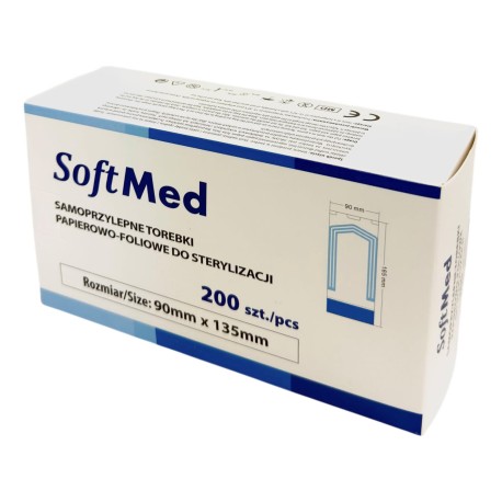 Torebki foliowo-papierowe Softmed (90x135mm) do sterylizacji, 200szt./op.