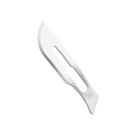 Ostrza chirurgiczne do skalpela nr 20 ze stali węglowej, sterylne, 100szt./op.