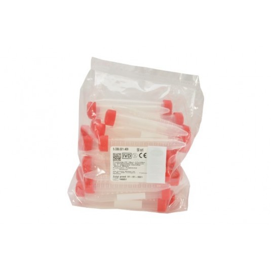 Probówka PP 15ml stożkowodenna z czerwoną nakrętką, 50szt./op. Ref: 5.330.021.409.00