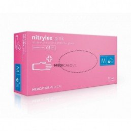 Rękawice nitrylowe bezpudrowe Nitrylex® PINK, Różowe 100szt./op. [Rozmiary]