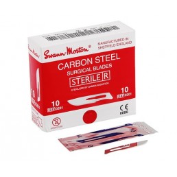 Ostrze chirurgiczne do skalpela Swann Morton nr 10, stal węglowa, 100szt./op. Ref: 0201