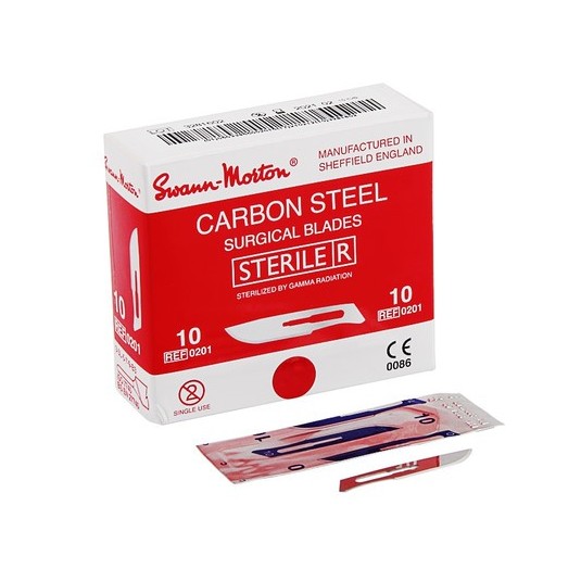 Ostrze chirurgiczne do skalpela Swann Morton nr 10, stal węglowa, 100szt./op. Ref: 0201