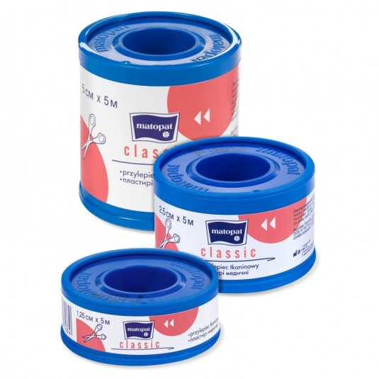 Przylepiec, plaster materiałowy z nakładką CLASSIC (2,5cmx5m), 1 szt.