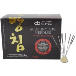 Igła do akupunktury, stalowe silikonowane uchwyt z oplotem, Dongbang 0,2x40, 10 blistrów/100szt