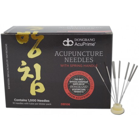 Igła do akupunktury, stalowe silikonowane uchwyt z oplotem, Dongbang 0,2x40, 10 blistrów/100szt