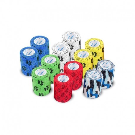 Bandaż samoprzylepny, elastyczny, SoftMed, wzorki, różne kolory 5cm x 4,5mtr