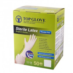 Rękawice chirurgiczne lateksowe bezpudrowane TOP GLOVE, 1para