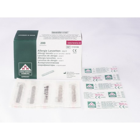 Lancety alergologiczne, jałowe indywidualnie pakowane, HEINZ HERENZ 200szt/op