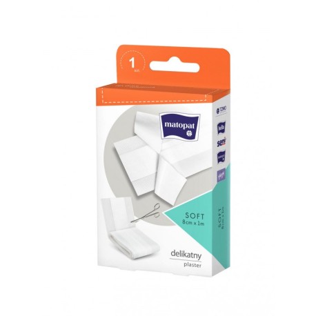 Plaster włókninowy SOFT, kartonik z zawieszką, 8cmx1m, A1, MA-167-PLMM-038