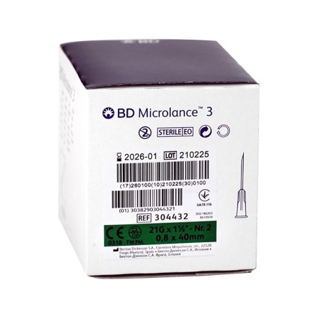 Igła iniekcyjna BD 0,8x40mm, opak.100szt